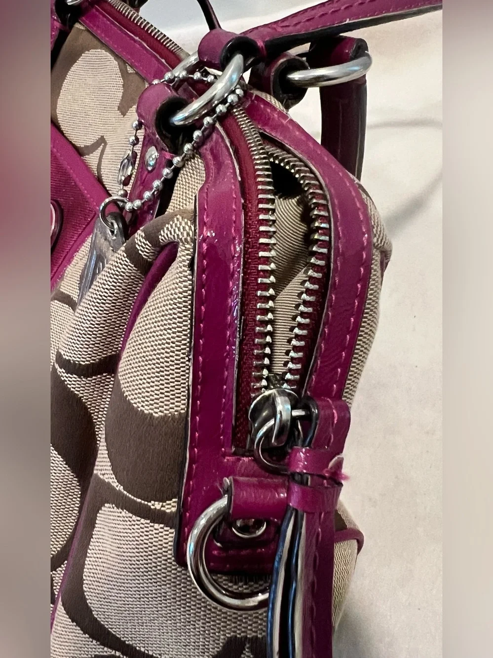 Coach Signature Stripe Satchel (# F24364)